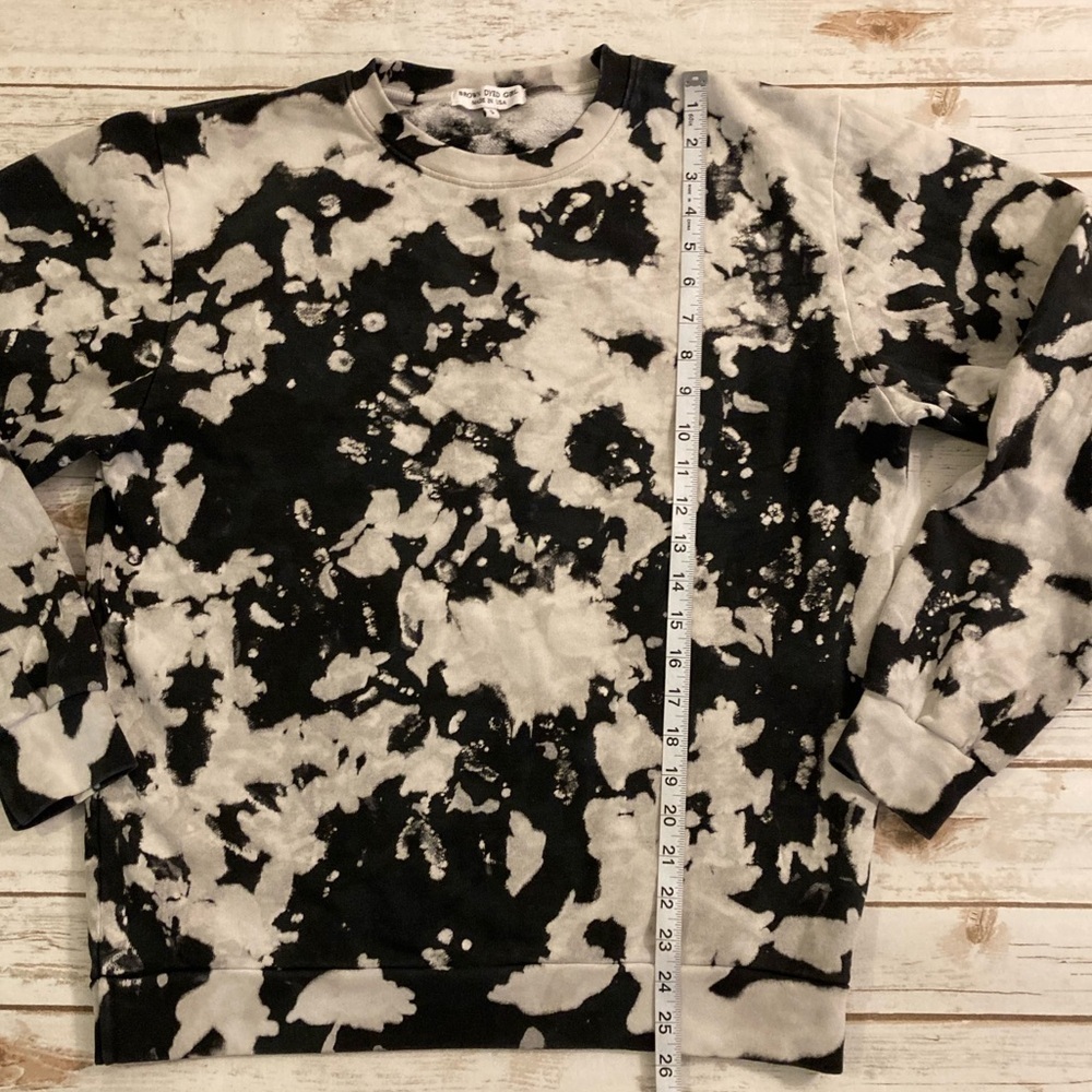 Brown Dyed Girl Black and Gray Tie Dyed Sweatshirt Small - Picture 4 of 8